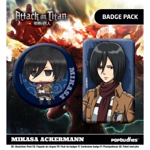 Attack on Titan: Mikasa Ackermann Twin Badge Pack