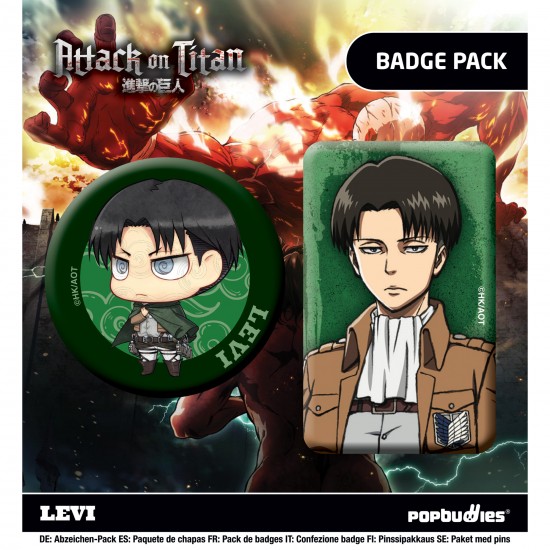 Attack on Titan: levi Twin Badge Pack official anime merchandise Attack on Titan: levi Twin Badge Pack official anime merchandise