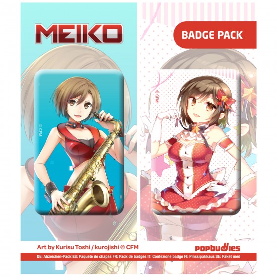 Meiko Badge Pack, set of 2 (Art by Kurisu Toshi / kurojishi)