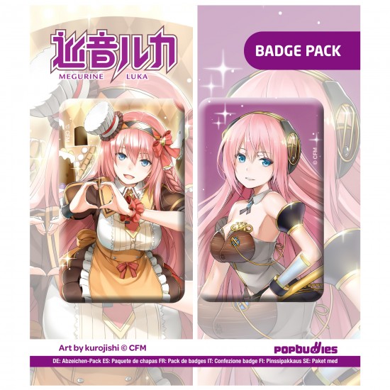 Megurine Luka Badge pack, set of 2 (Art by kurojish)