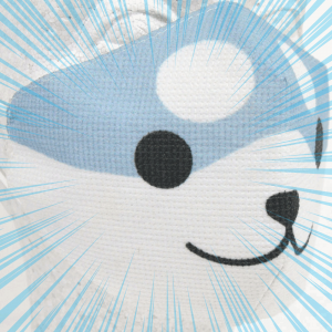 Reusable Face Mask: Grey Japanese Akita - Dog - Kawaii