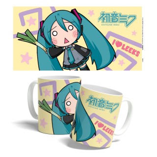 Hatsune Miku “I Love Leeks” Chibi Miku Mug